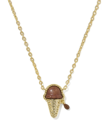 Kendra Scott Ice Cream Cone Gold or Silver Short Pendant Necklace