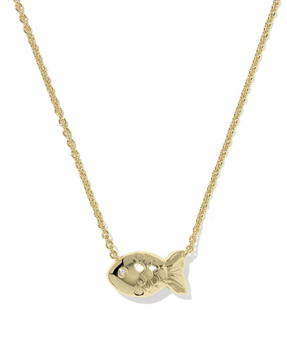Kendra Scott Parker Fish Gold or Silver Short Pendant Necklace
