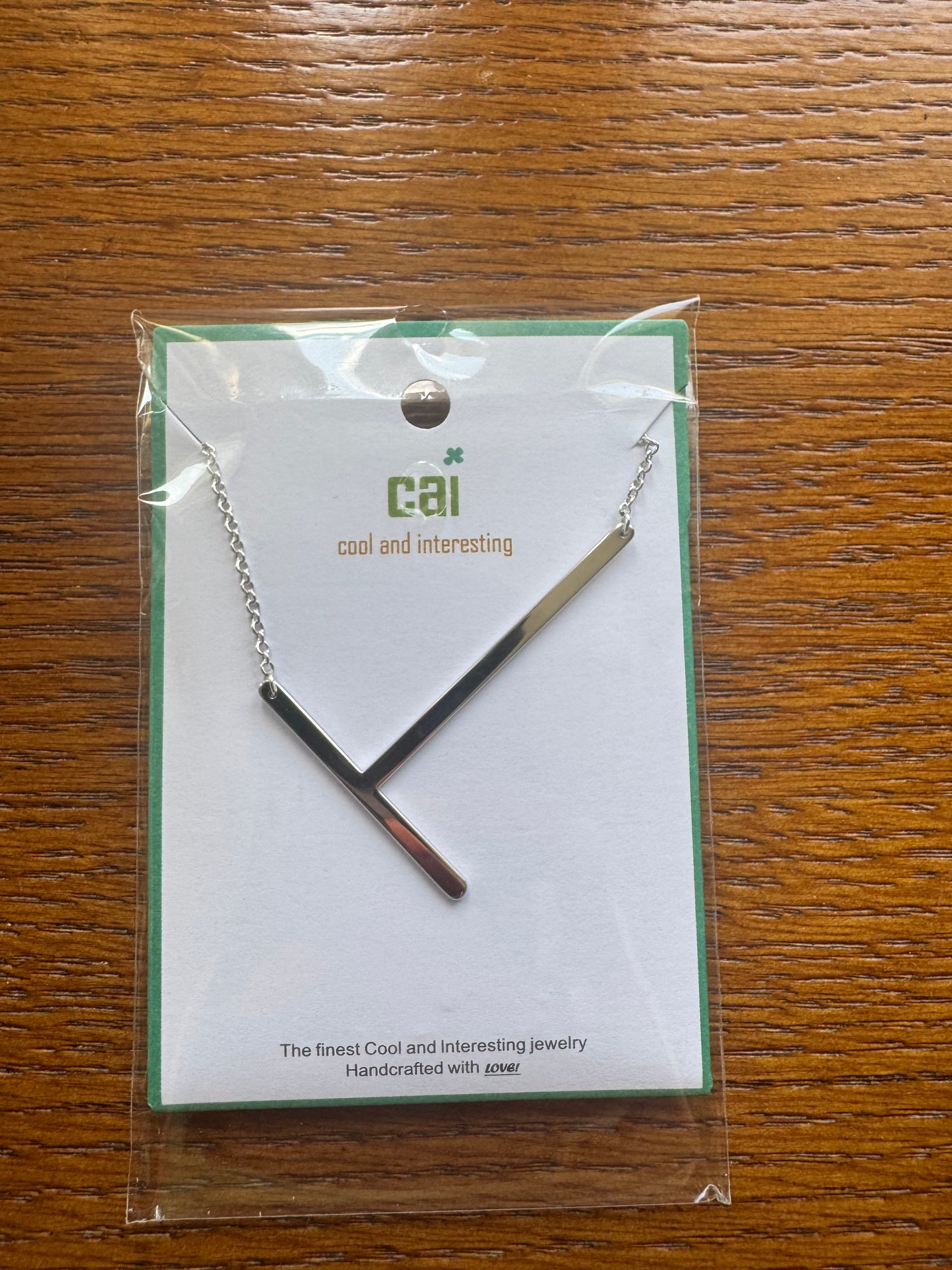 cai Sideways Large Initial Necklace - Letter T