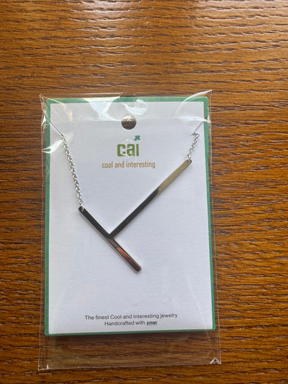 cai Sideways Large Initial Necklace - Letter T