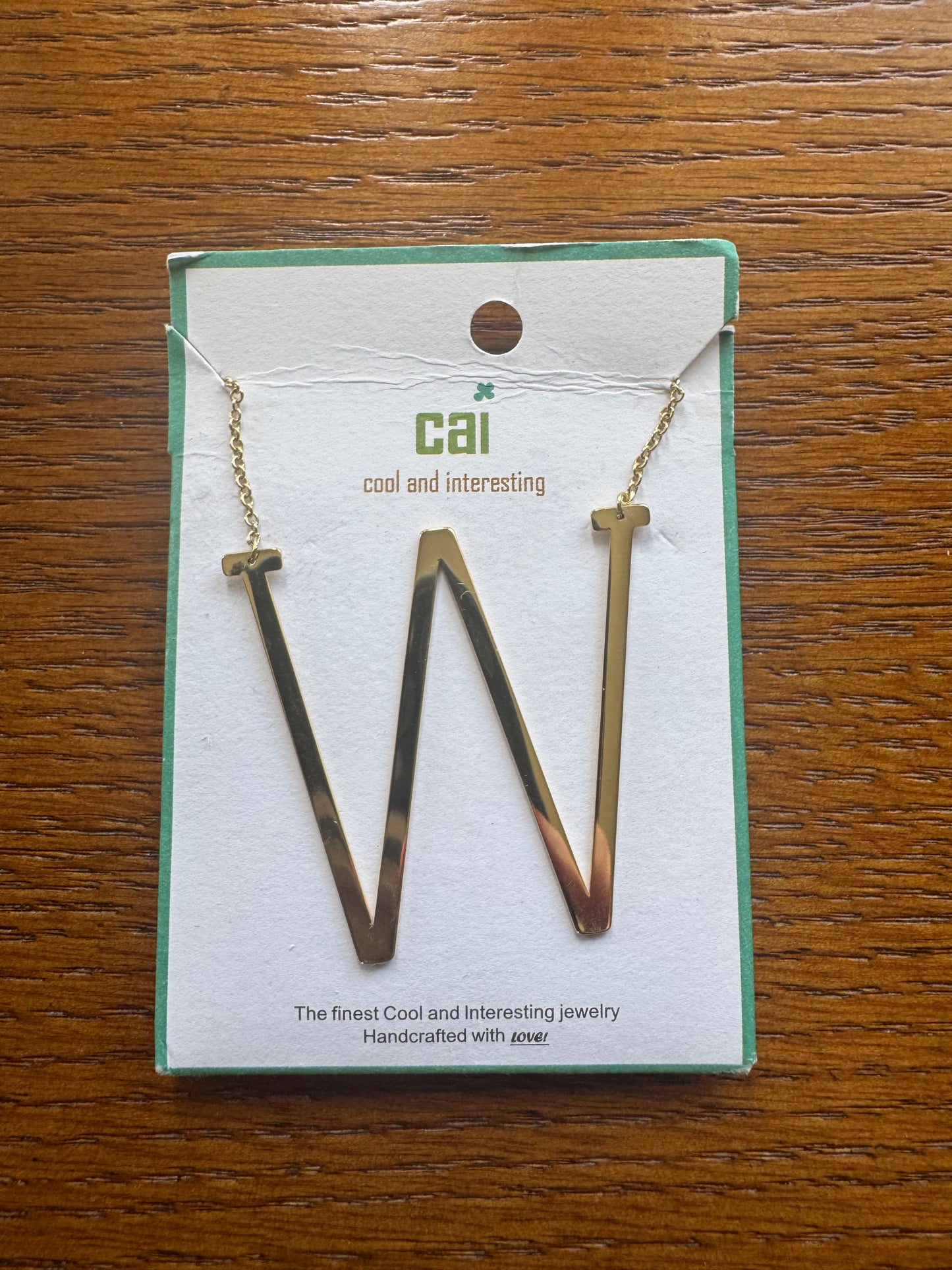 cai Sideways Large Initial Necklace - Letter W