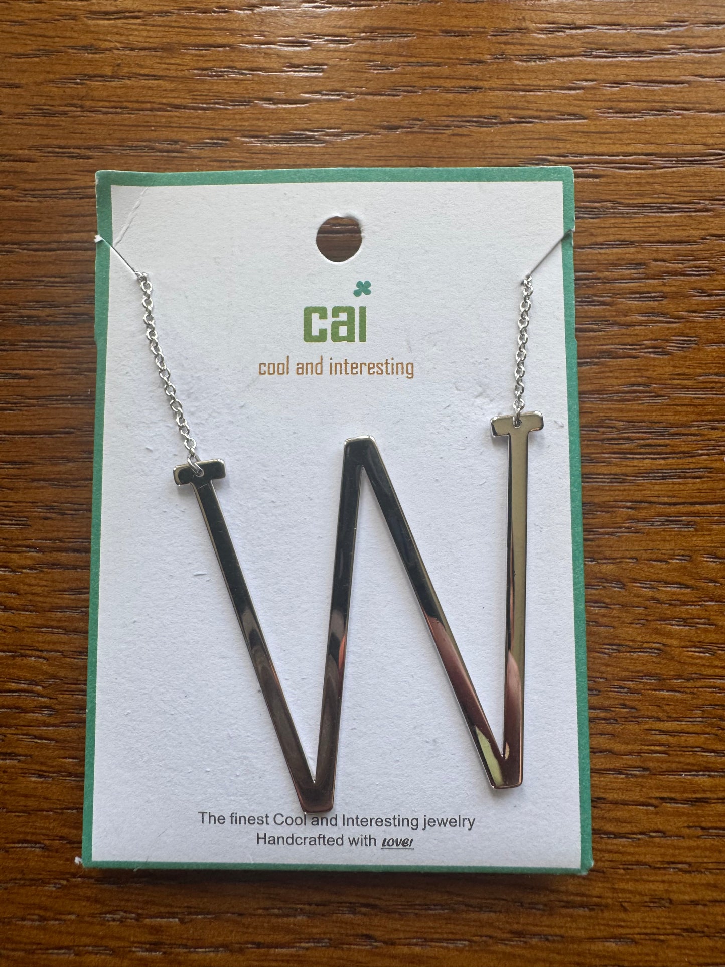 cai Sideways Large Initial Necklace - Letter W