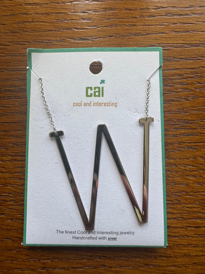 cai Sideways Large Initial Necklace - Letter W