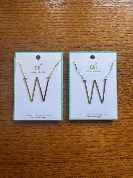 cai Medium Initial Necklace - Letter W