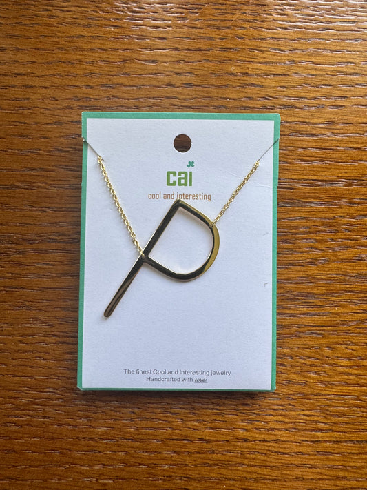 cai Sideways Large Initial Necklace - Letter P
