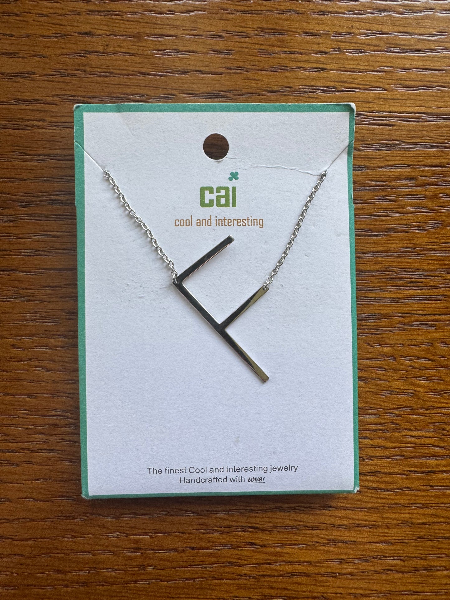 cai Sideways Medium Initial Necklace - Letter F