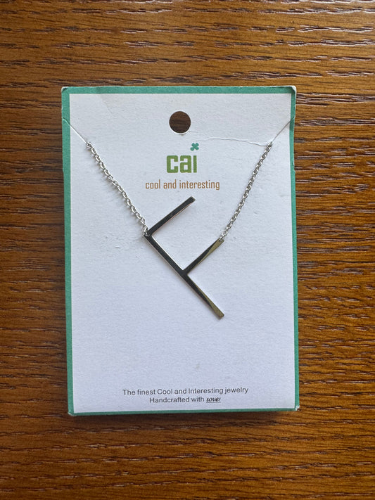 cai Sideways Medium Initial Necklace - Letter F