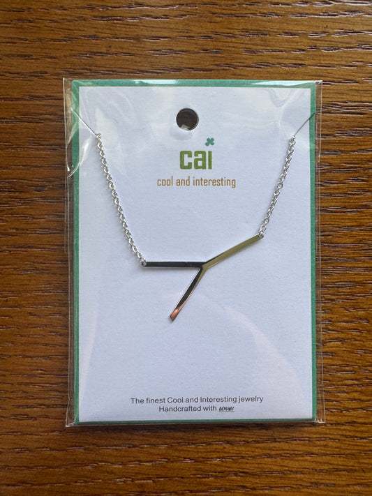 cai Sideways Medium Initial Necklace - Letter Y