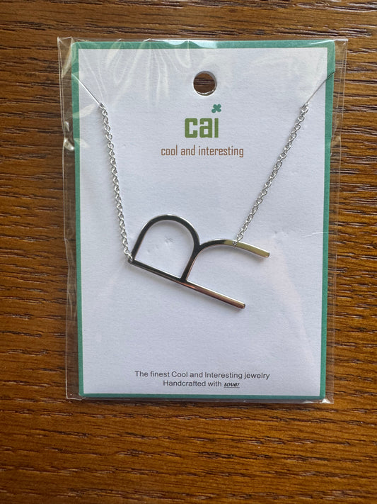 cai Sideways Medium Initial Necklace - Letter R