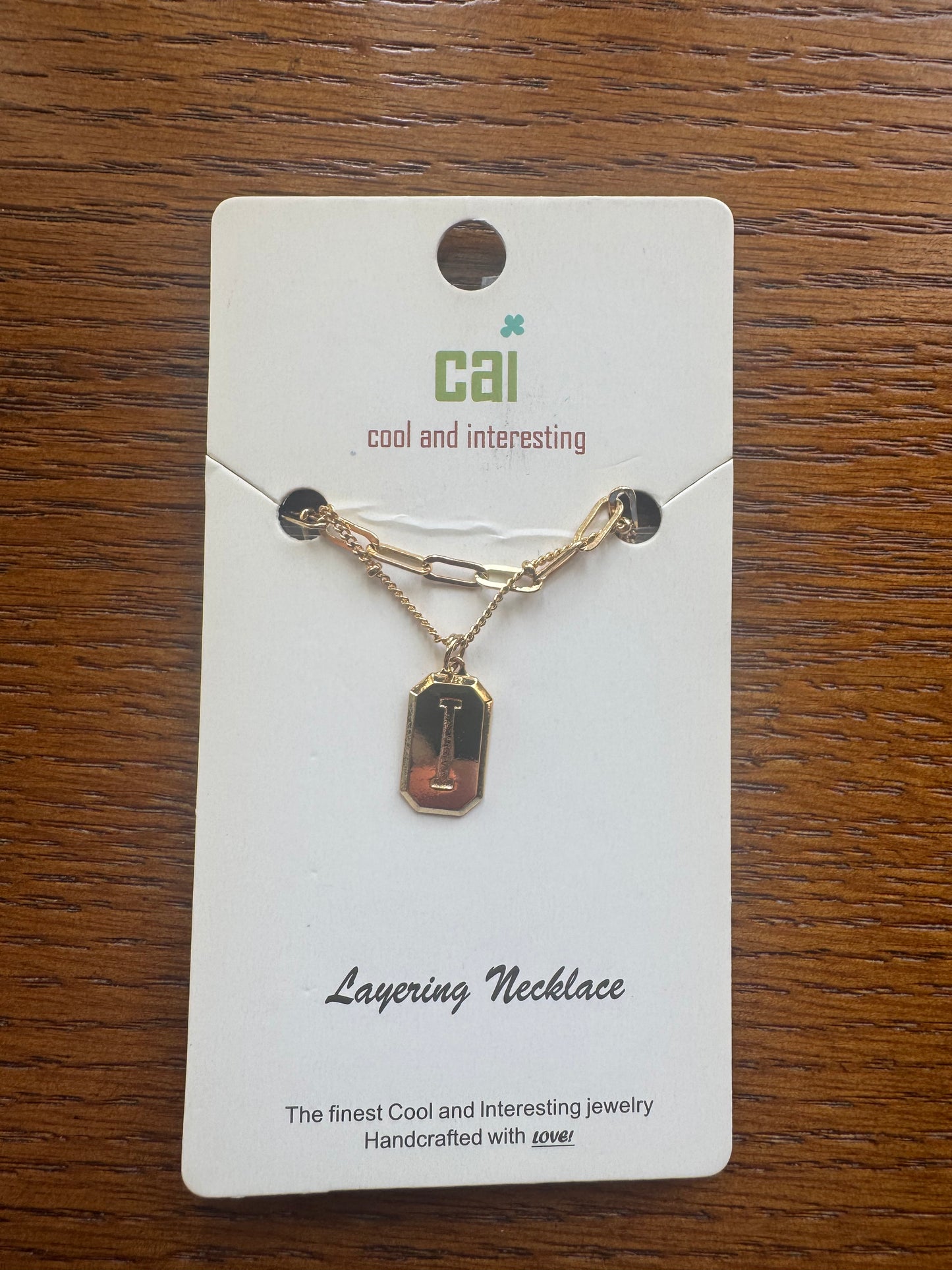 cai Layering Initial Pedant Necklace - Letter I