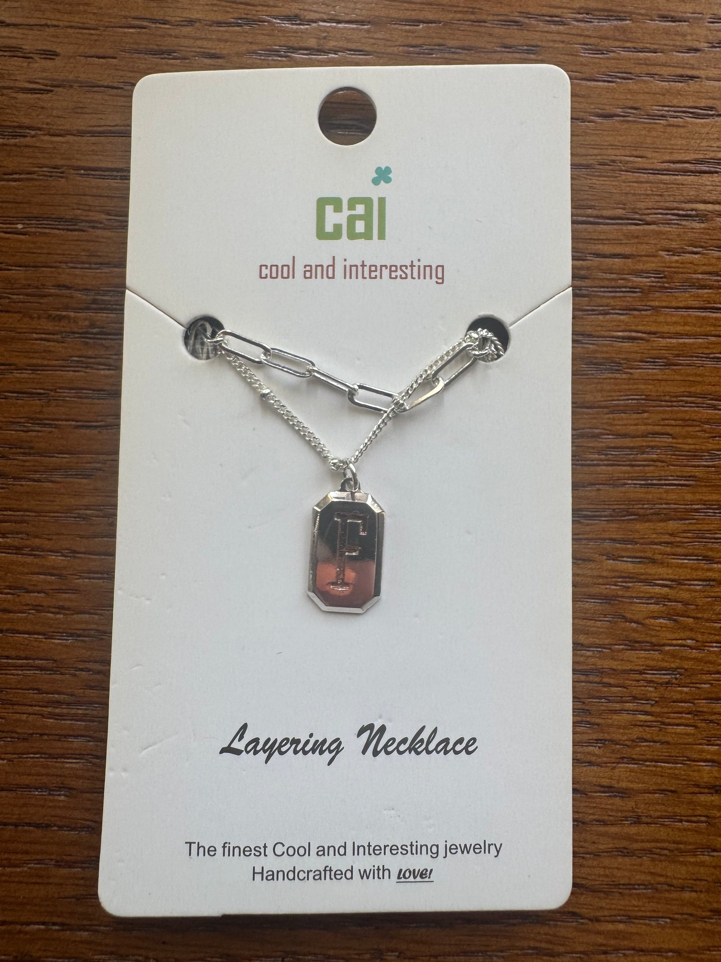 cai Layering Initial Pedant Necklace - Letter F