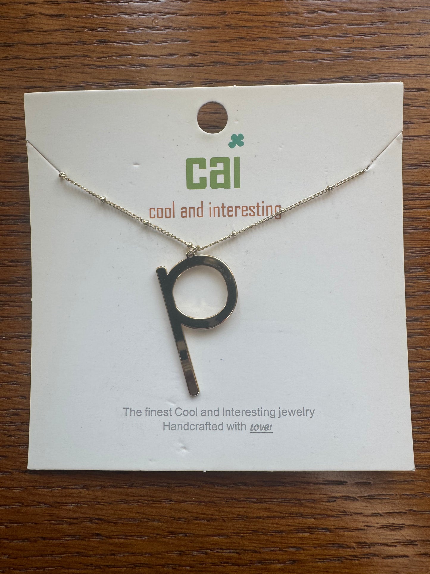 cai Lowercase Initial Necklace - Letter p