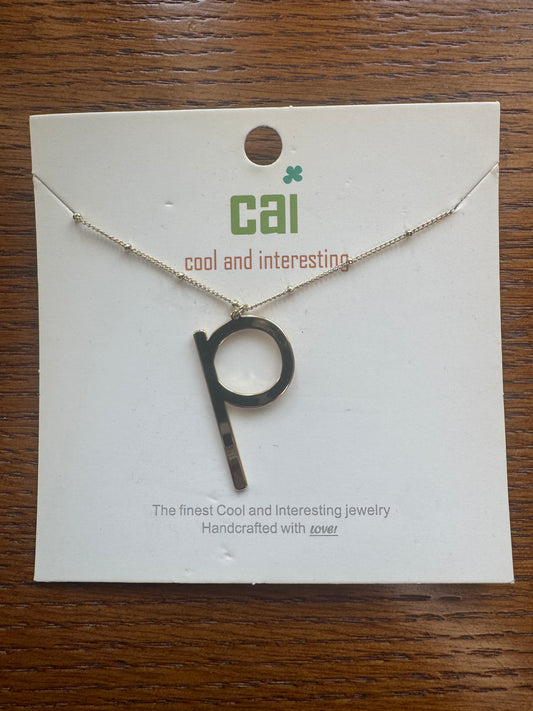 cai Lowercase Initial Necklace - Letter p