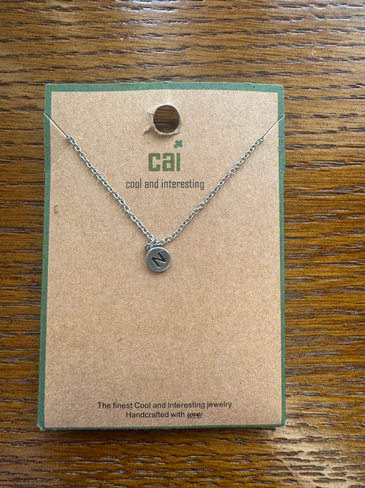 cai Mini Disc Initial Necklace - Letter N
