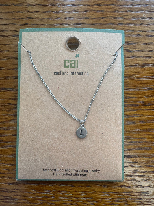 cai Mini Disc Initial Necklace - Letter L
