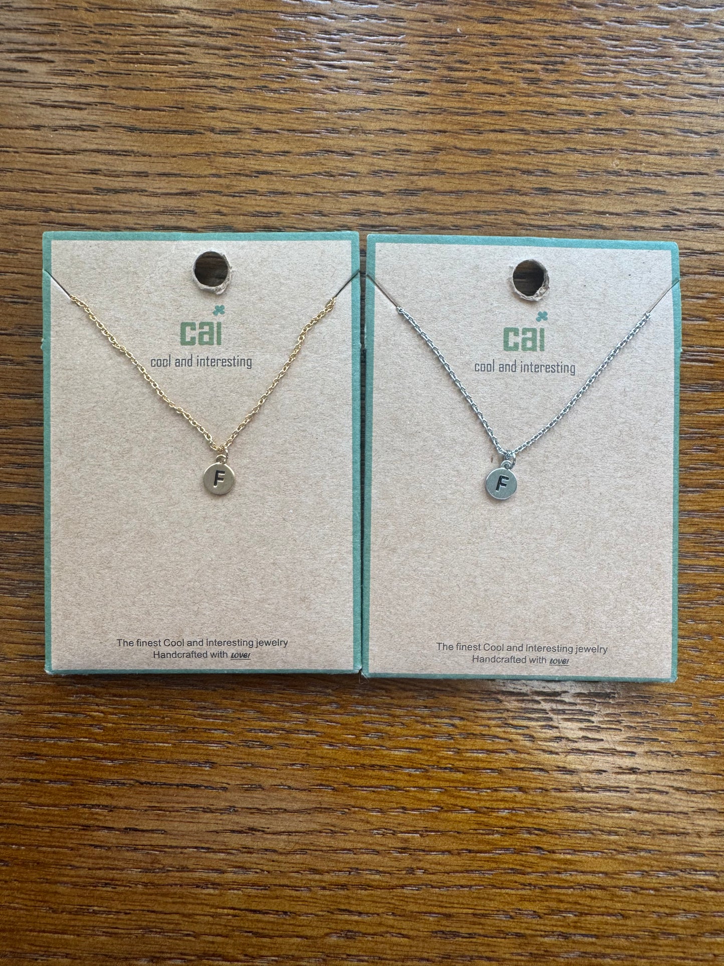 cai Mini Disc Initial Necklace - Letter F