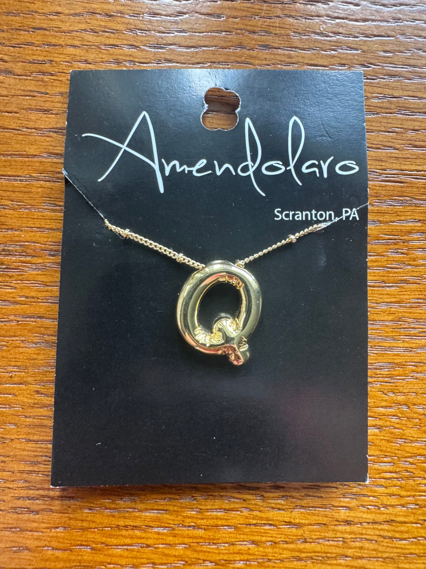 Bubble Letter Initial Necklace - Letter Q