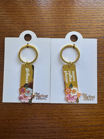 Enamel Floral Keychain