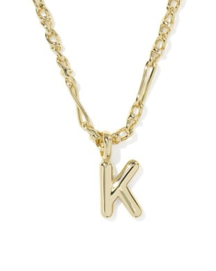 Kendra Scott New Release Bubble Initial Necklace Gold All Letters