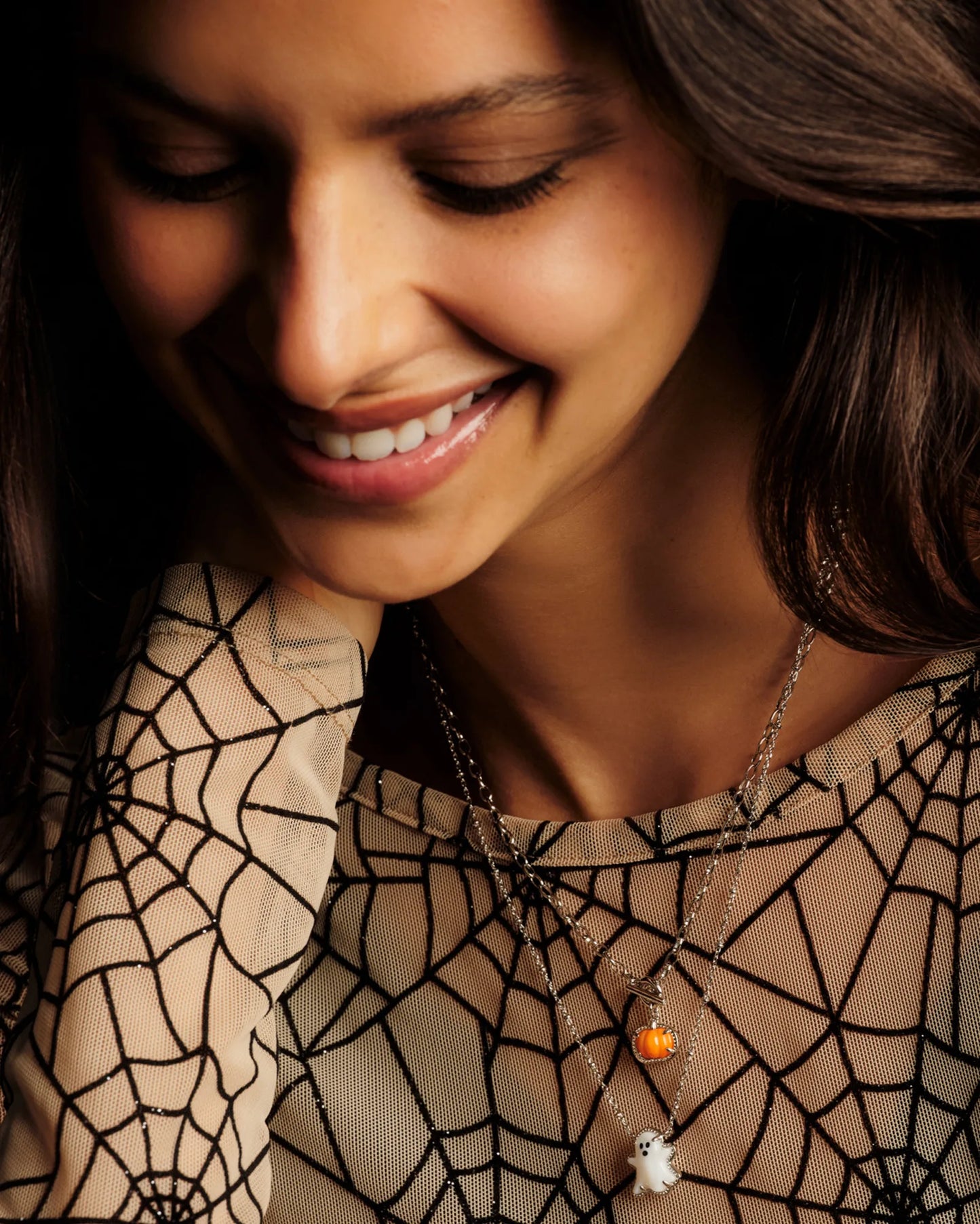 Kendra Scott Pumpkin Silver or Gold Link and Chain Necklace