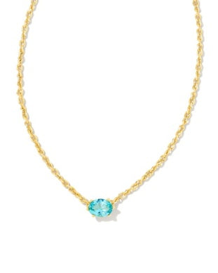 Kendra Scott Cailin Crystal Pendant Birthstone Necklace - Gold