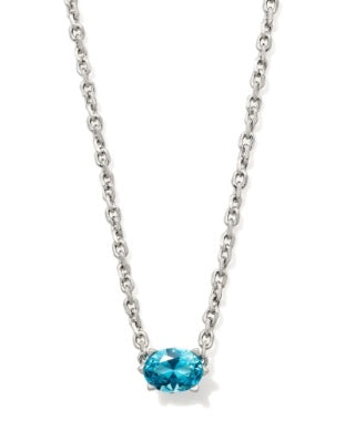 Kendra Scott Cailin Crystal Pendant Birthstone Necklace - Silver