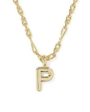 Kendra Scott New Release Bubble Initial Necklace Gold All Letters