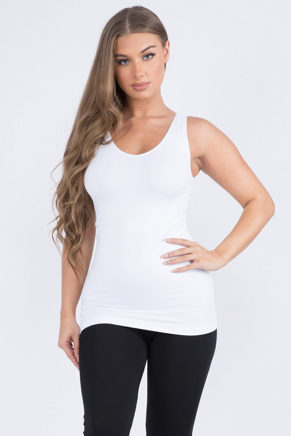 Yelete Lady's V or U Neckline Reversible Seamless Cami Tank Top