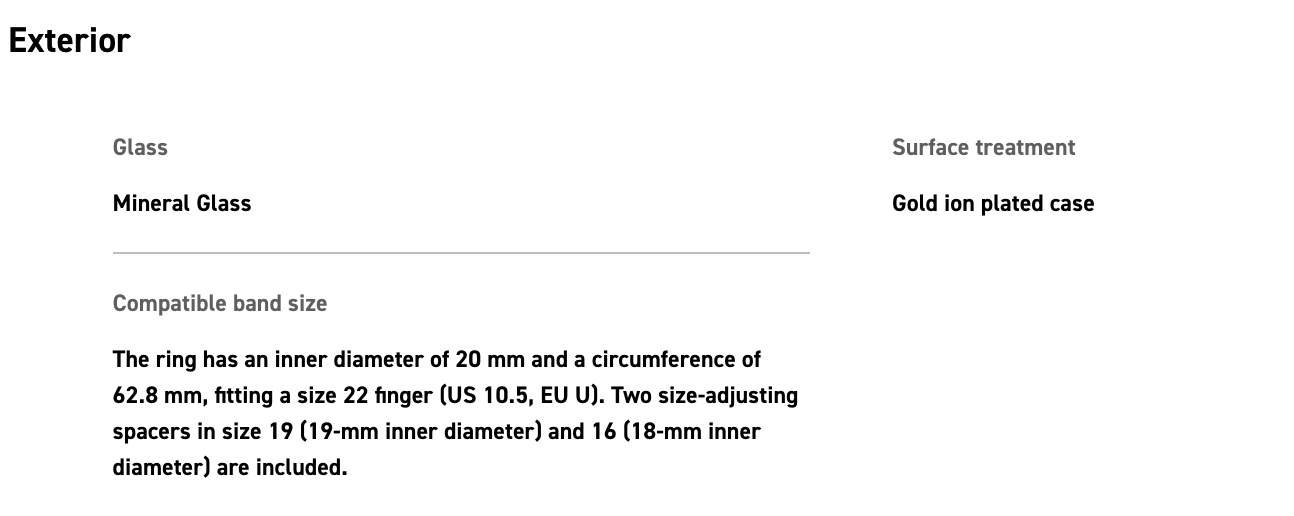 Casio CRW001G-9 Gold Ring Watch