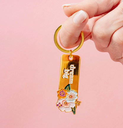 Enamel Floral Keychain
