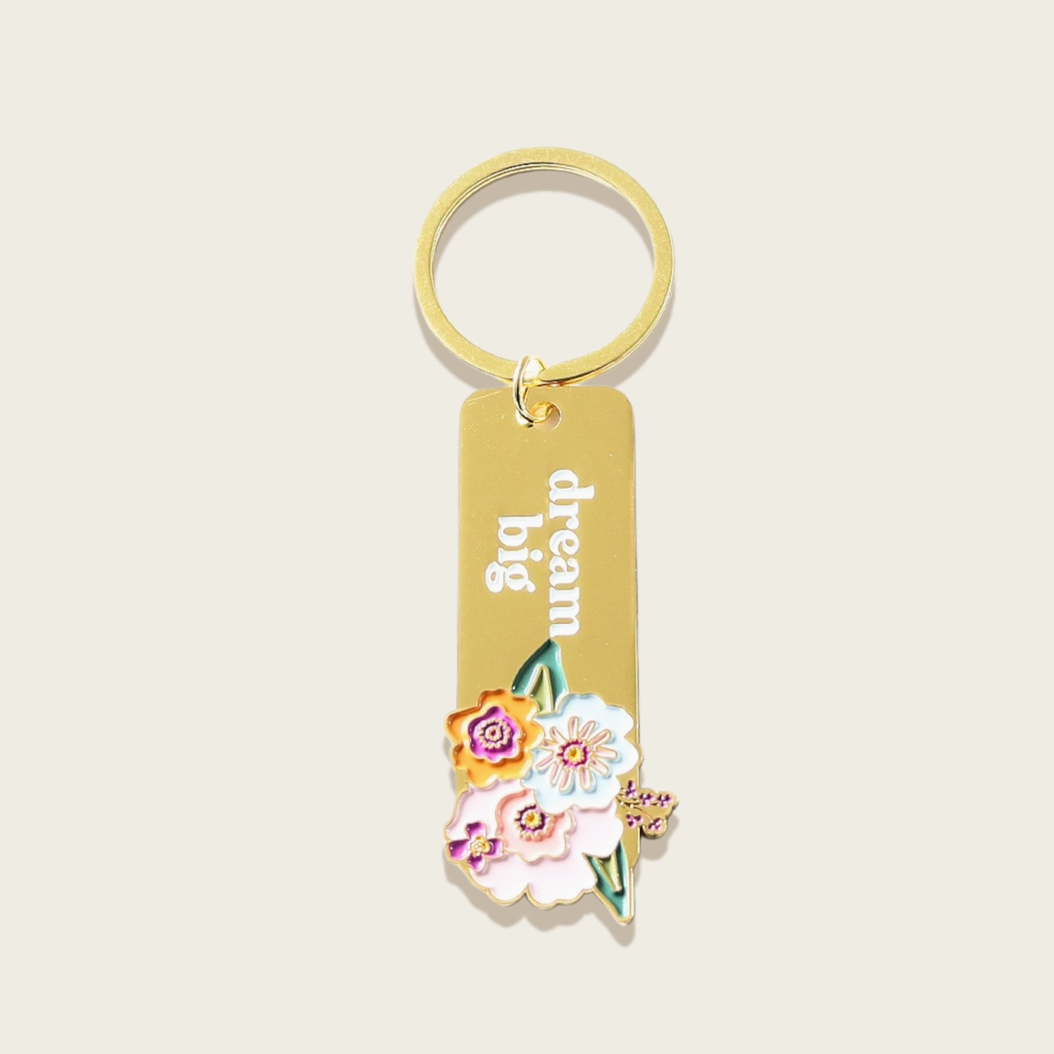 Enamel Floral Keychain
