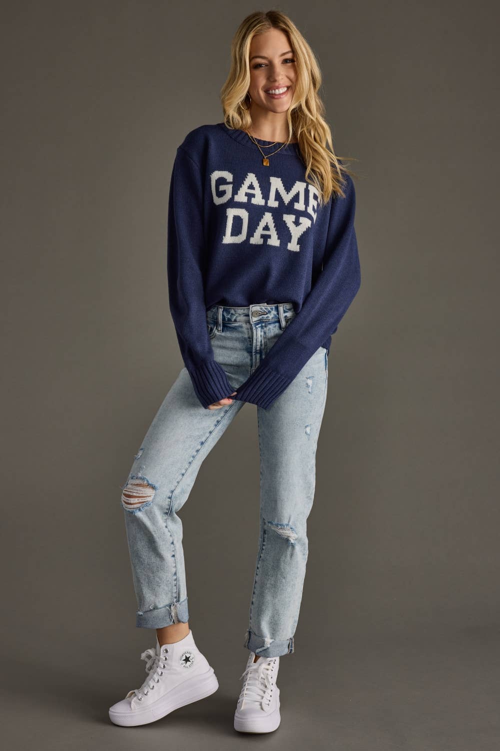 Navy Game Day Sweater