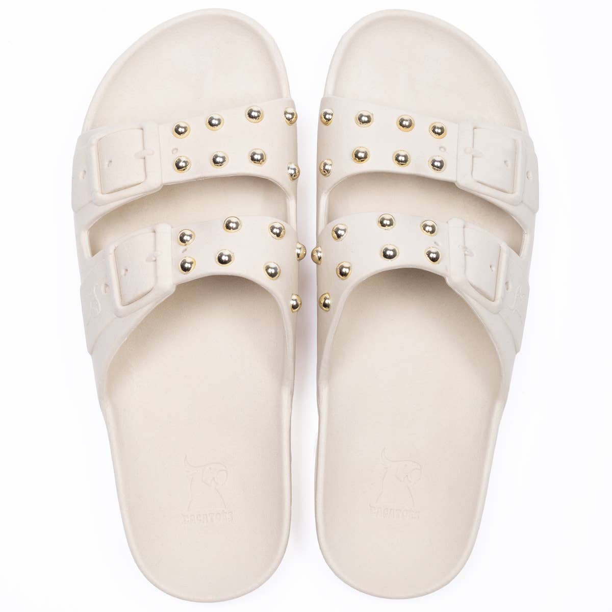 Cacatoès Domed Studs White Sandals