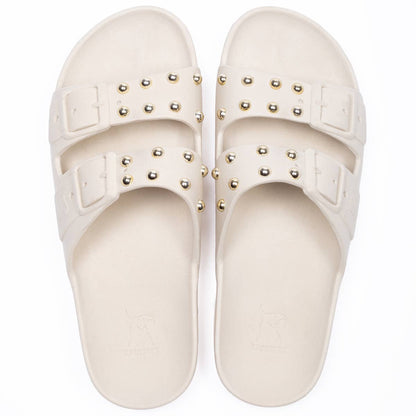 Cacatoès Domed Studs White Sandals