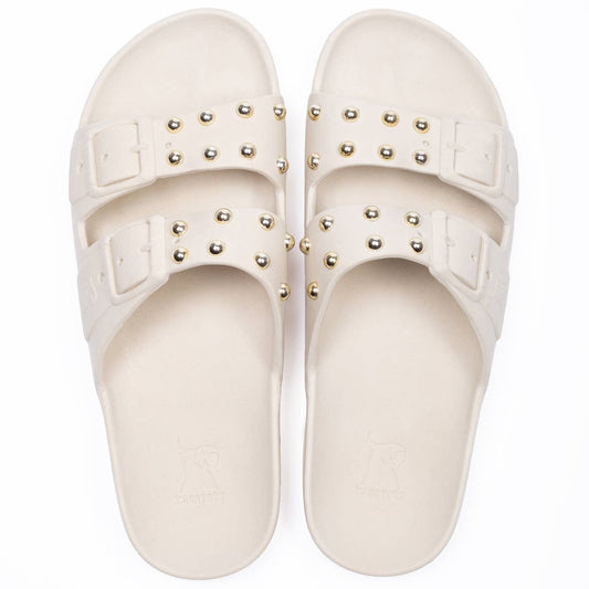 Cacatoès Domed Studs White Sandals