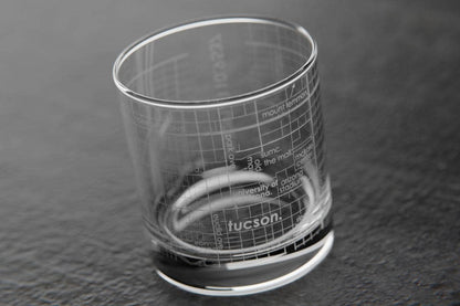 Colleges - State College Town Map - Etched Whiskey Rocks Glass - 11 oz