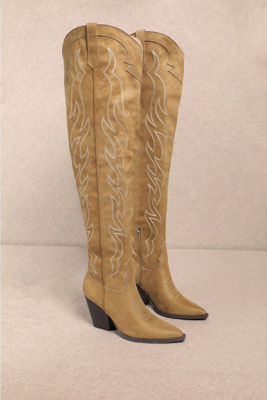 MiiM Abby High Shaft Over the Knee Western Boots