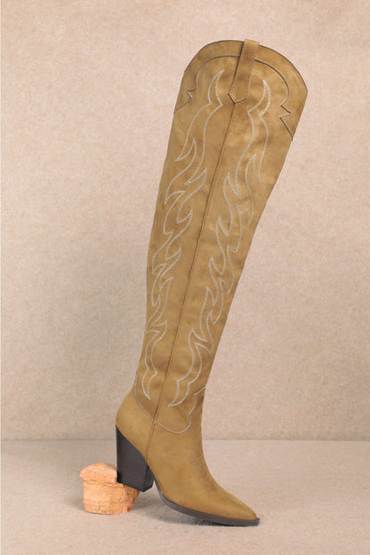 MiiM Abby High Shaft Over the Knee Western Boots