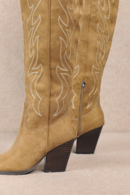 MiiM Abby High Shaft Over the Knee Western Boots