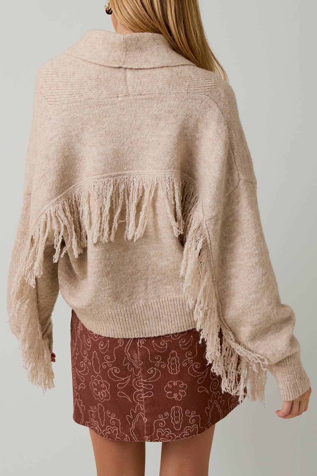 FRINGE DETAIL SWEATER CARDIGAN