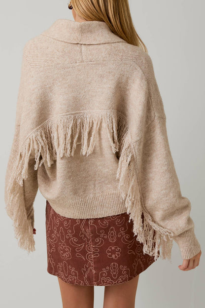 FRINGE DETAIL SWEATER CARDIGAN