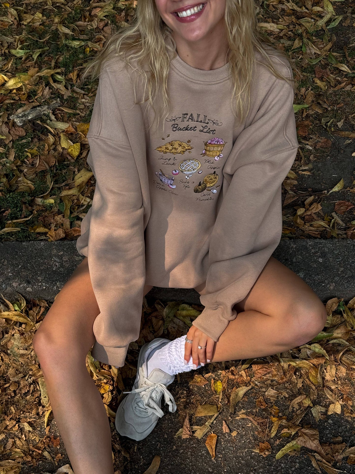 Fall Bucket List Embroidered Sweatshirt