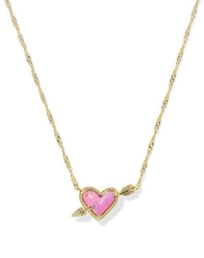 Kendra Scott Ari Heart Gold Arrow Short Pendant Necklace