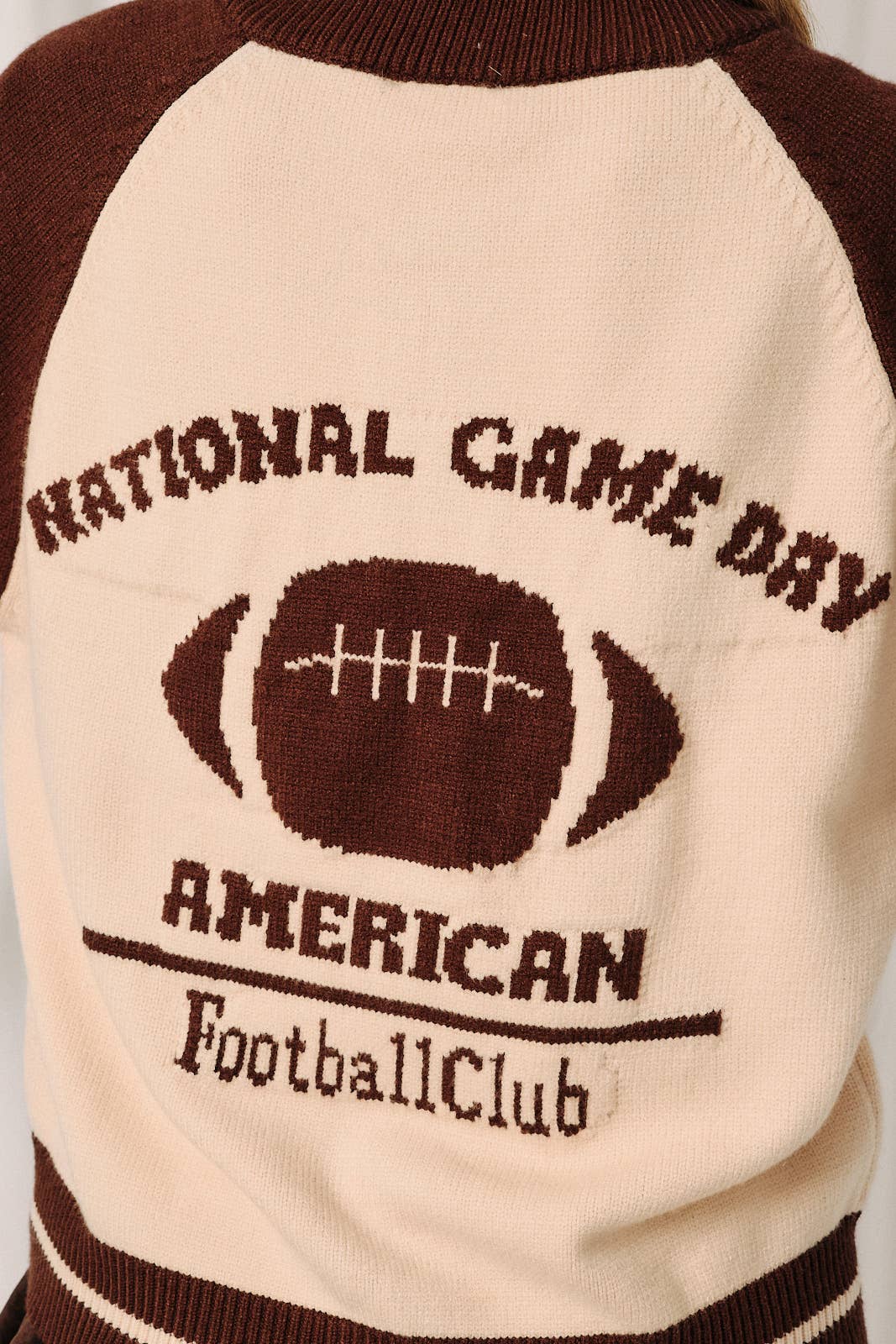 Sunday Edition - “National Game Day” Graphic Button Down Sweater Cardigan
