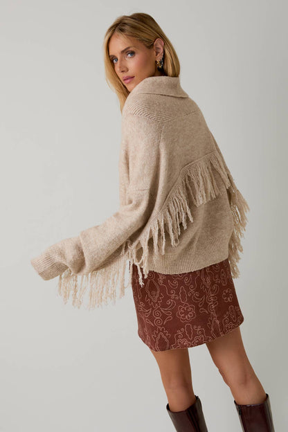 FRINGE DETAIL SWEATER CARDIGAN