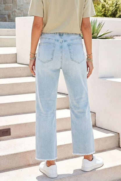 Little Daisy Closet Game Day Sequin Detail High Waist Patchwork Shift Jeans