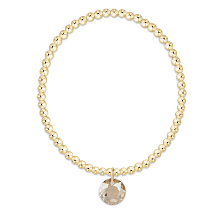 enewton Classic Gold 3mm Reflection Birthstone Bracelet