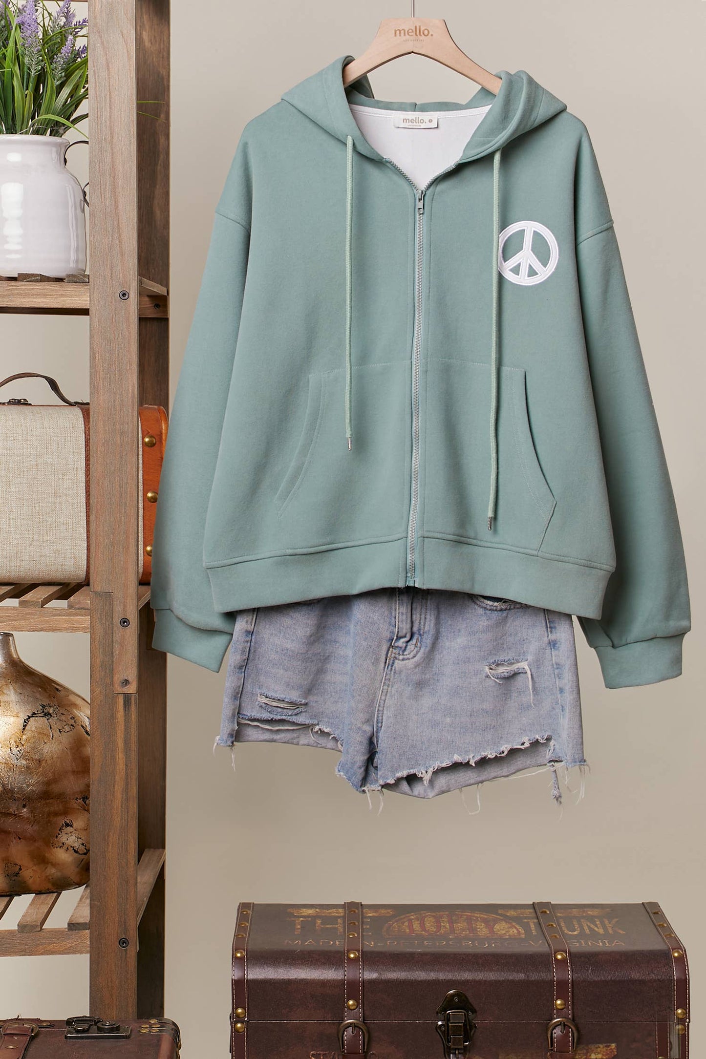 Mello Peace Love Patchworks Hoodie