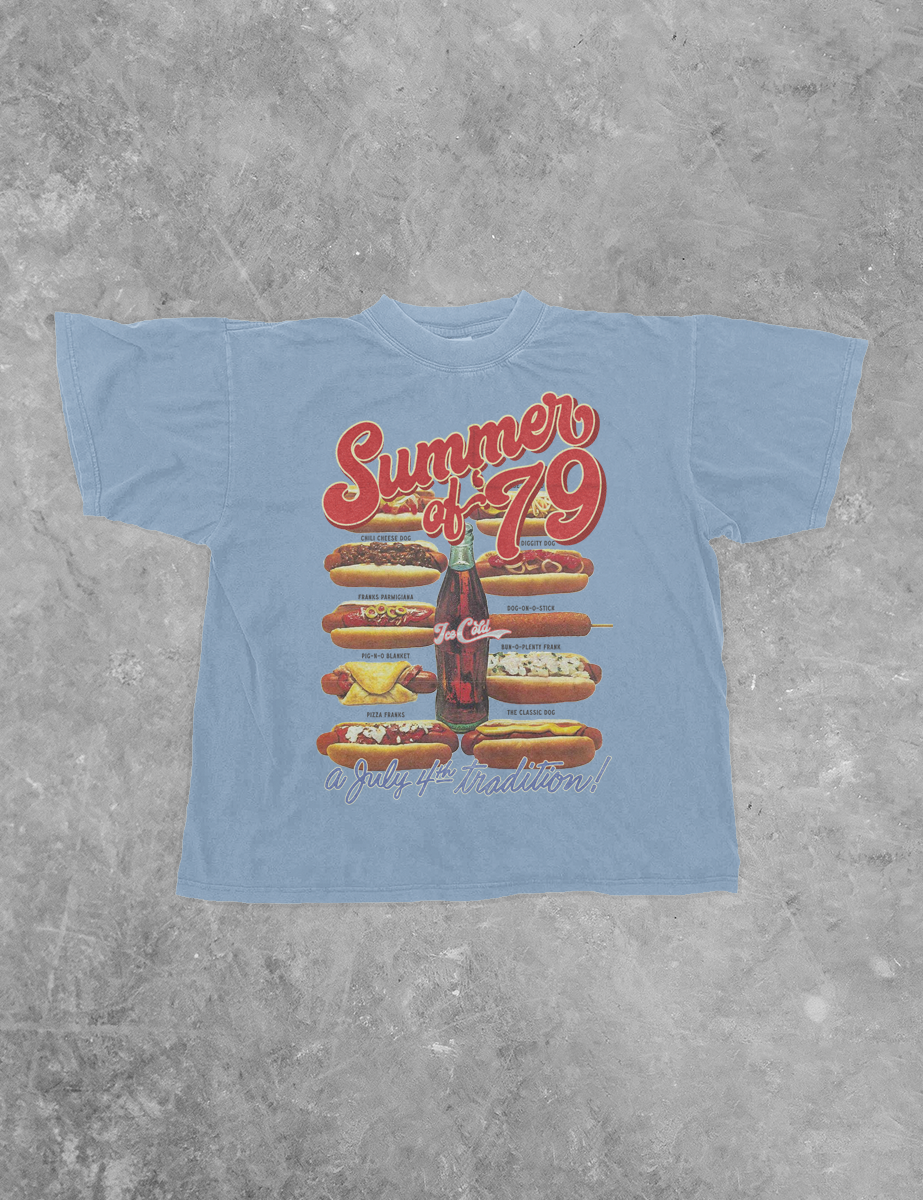 Summer of '79,  Hot Dogs Boxy Cotton T-Shirt