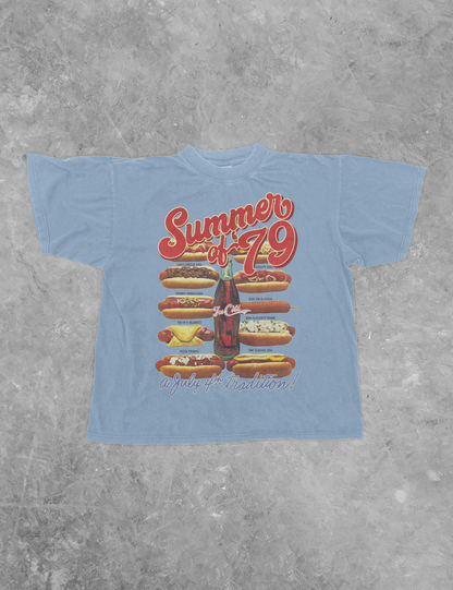 Summer of '79,  Hot Dogs Boxy Cotton T-Shirt